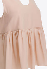 Chloé Crepe De Chine Gathered Top Pink CH26SHT300056H6_e7aa0a48-c079-4d5e-8393-851b641fc442