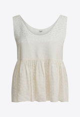 Chloé Crepe De Chine Gathered Top White CH26SHT30310107_e8714da1-f450-4ccb-8756-c8540dcbf9eb