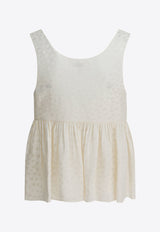 Chloé Crepe De Chine Gathered Top White CH26SHT30310107_e8714da1-f450-4ccb-8756-c8540dcbf9eb