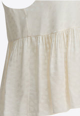 Chloé Crepe De Chine Gathered Top White CH26SHT30310107_e8714da1-f450-4ccb-8756-c8540dcbf9eb