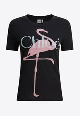 Chloé Flamingo Logo T-shirt Black CH26SJH08194070_63509c46-a15d-4826-ae8a-4d3d65b6b4ce