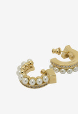 Ferragamo Gancini Pearl Stud Earrings Gold 0790655_af86ea61-911f-40b5-b13f-4035cb78b9be