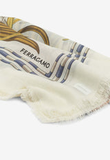 Ferragamo Rooster Printed Cashmere-Blend Scarf White 0790816_2d618e82-7ad1-4c22-b2bb-d55838614c3d
