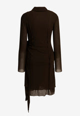 GANNI Mini Chemise Dress Brown A1030222ZWX_8cea187f-a0a8-4bc3-ba33-ea840560b1d3