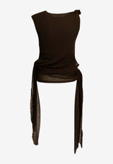 GANNI Draped Tank Top Brown A1040289ZWX_a4245d65-beef-4953-a67c-77bdc66c6349