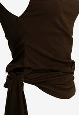 GANNI Draped Tank Top Brown A1040289ZWX_a4245d65-beef-4953-a67c-77bdc66c6349