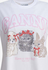 GANNI Cute Animals Print T-shirt White A1050029151_056fc68c-b303-465f-9b7e-0fd36cb39c70