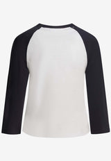 GANNI Long-Sleeved Baseball T-shirt White A1050058151_af7e55ed-aa35-4834-b494-fe55b6871bff