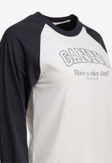 GANNI Long-Sleeved Baseball T-shirt White A1050058151_af7e55ed-aa35-4834-b494-fe55b6871bff