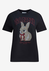 GANNI Bunny Print T-shirt Black A1050061252_fe031716-29f9-4525-b60f-3a00346c04d0
