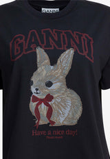 GANNI Bunny Print T-shirt Black A1050061252_fe031716-29f9-4525-b60f-3a00346c04d0