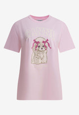 GANNI Poodle Print T-shirt Pink A1050062868_a034509a-98eb-4ef7-9ada-3b005fcf4df8