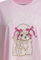 GANNI Poodle Print T-shirt Pink A1050062868_a034509a-98eb-4ef7-9ada-3b005fcf4df8