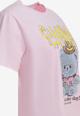 GANNI Bear Print Logo T-shirt Pink A1050074868_c474c05f-f333-4503-af11-1d65914a4faa