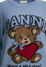 GANNI Intarsia Knit Wool Bear Sweater Blue A1070047646_7595ac31-9987-407e-9e9b-4410c954e2f0