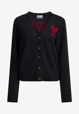 GANNI Intarsia Knit Bunny Cardigan Black A1070090252_c5d51e0d-72d8-4f79-a788-2d77ec685b84