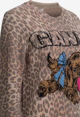 GANNI Puppy Print Wool Sweater Brown A1070147943_646b41d1-7763-4c05-89bc-7c61391cc822