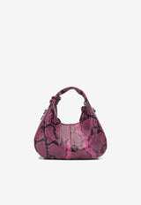GANNI Mini Hobo Bag in Snakeskin Print Leather Pink B207012009Z_579248d4-e8b2-4e32-b8ee-b910a7669489