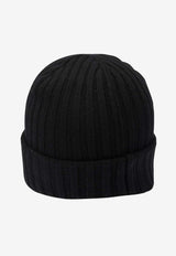 GANNI Logo Ribbed Beanie Black B3020103099_23b05e6e-c7af-4a8e-84eb-348c14d4b7b1