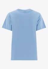 GANNI Logo-Printed Crewneck T-shirt Blue