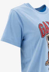 GANNI Logo-Printed Crewneck T-shirt Blue