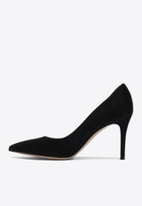 Gianvito Rossi 85 Leather Stiletto Pumps Black