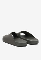 Givenchy Logo Label Rubber Slides Dark Green BH302MH1XL305_51269e27-7196-4f42-80ca-d973bae5a25d