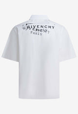 Givenchy Logo Print Buttoned Shirt White BM618F1YJQ100_0df344e9-9965-41aa-80cc-26579f86219e