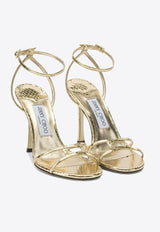 Jimmy Choo Leo 100 Metallic Leather Sandals Gold 1998 LEO 100WAPGOLD_0a481463-d713-40ae-b754-7c3959811788