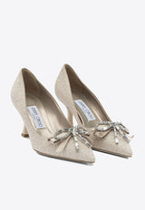 Jimmy Choo Auria 70 Bow-Embellished Pumps Silver