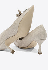 Jimmy Choo Auria 70 Bow-Embellished Pumps Silver