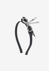Jimmy Choo Crystal Bow Satin Headband Black CRYSTAL BOW HEADBANDXAHBLACK/SILVER/CRYSTAL_ff1c866c-e98c-464b-a107-78604f0887ba