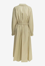 Max Mara Pedaggi V-neck Midi Shirt Dress Beige 2611221162600MXMPEDAGGI013_100a69e0-4672-4e19-89b1-9569914a1ce2