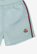 Moncler Kids Baby Boys Logo Patch Swim Shorts Sky Blue 2C00004-B53326711_81418acb-138b-49da-b320-3aa77ecb122c