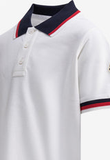 Moncler Kids Boys Logo Patch Polo T-shirt White 8A00003-K8496W034_ae77d79a-545a-48fc-9173-e1dfae10574e
