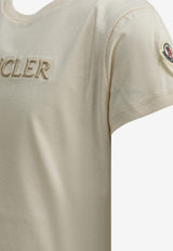 Moncler Kids Girls Embroidered Logo T-shirt Off-white 8C00009-K89AT9050_0084fd00-0dba-47e9-ad8f-b2cc3b565d09