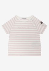Moncler Kids Baby Girls Logo Striped T-shirt Pink 8C00012-89BCPF05_d344fde6-abaa-44b7-b14f-cb04ece247fd