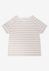 Moncler Kids Baby Girls Logo Striped T-shirt Pink 8C00012-89BCPF05_d344fde6-abaa-44b7-b14f-cb04ece247fd