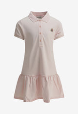 Moncler Kids Girl Logo Patch Flared Polo T-shirt Dress Pink 8I00014-8496F503_acf585e2-5455-4391-9f52-e10fbe22e1da