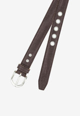 Our Legacy Denim and Leather Belt Brown A2268FMCHOCO_2e12500e-20c3-4936-9919-7df0eab39ccf