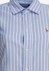 Polo Ralph Lauren Logo-Embroidered Buttoned Shirt Blue