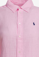 Polo Ralph Lauren Logo-Embroidered Buttoned Shirt Pink