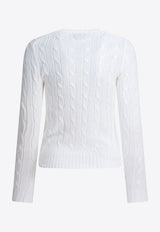 Polo Ralph Lauren Cable-Knit Logo Sweater White 211971869007WHITE_649e7317-8361-4b93-9fc6-0cc9afdce457