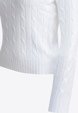 Polo Ralph Lauren Cable-Knit Logo Sweater White 211971869007WHITE_649e7317-8361-4b93-9fc6-0cc9afdce457