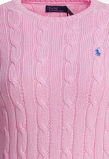 Polo Ralph Lauren Logo-Embroidered Crewneck Sweater Pink