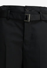 Sacai Belted Tailored Mini Shorts Black 26-08291001_60079392-0220-4dd3-8a10-d539def17026