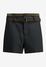 Sacai Belted Tailored Mini Shorts Gray 26-08291342_1abd41a1-a303-481e-b030-0394ee08b31c