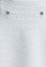 Self-Portrait Textured Knit Mini Skirt White SS26-063SK-WWHITE_15405782-9afb-41ec-9078-31276ab71bbd