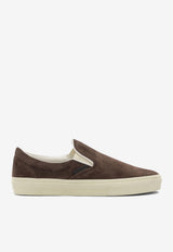 Tom Ford Jude Suede Leather Slip-On Sneakers Brown J1368ICL124NEWD_de2a4d52-c428-4ab8-bdf2-ba2abf53909b