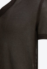 Tom Ford V-neck Mesh Polo T-shirt Dark Brown KPS040YMC046ECC_f378a63f-8b84-4f28-9717-702f4f7d5f2d